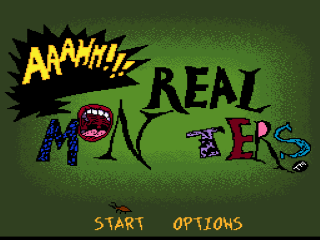 AAAHH Real Monsters title screen for Super Nintendo